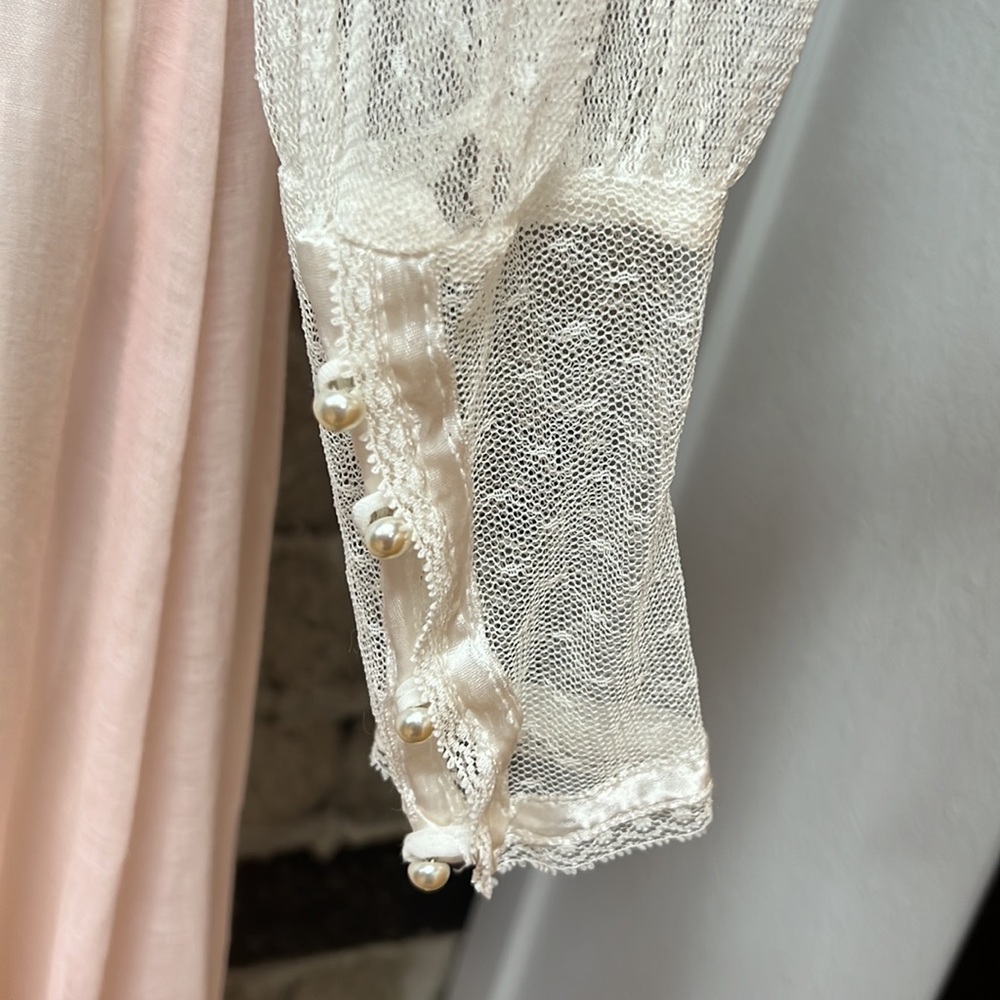Vintage Gunne Sax Corset Long Sleeve Pink Maxi Dress - Picture 6 of 16